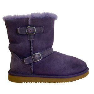Kirkland Kid’s Purple Faux Fur Lined Shearling Buckle Ankle Boots Size K3